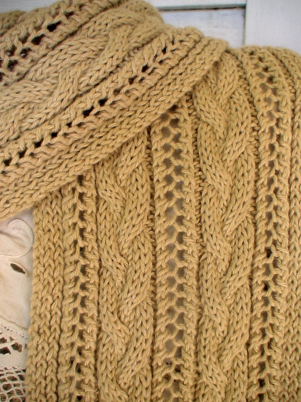 Cable and Lace Scarf Pattern