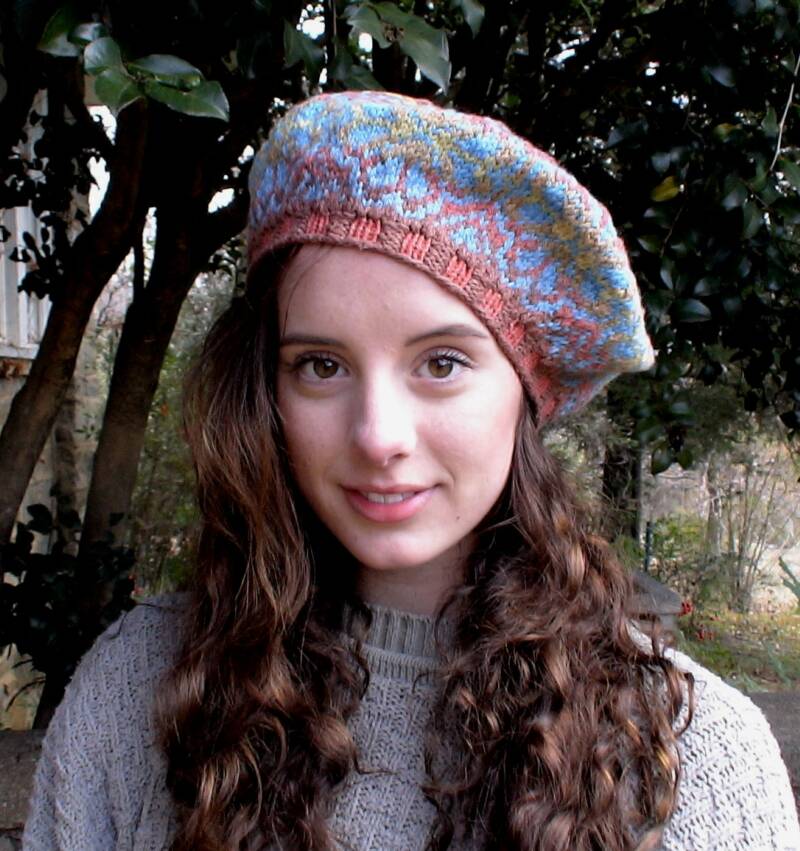 Lizzy models the January Hat