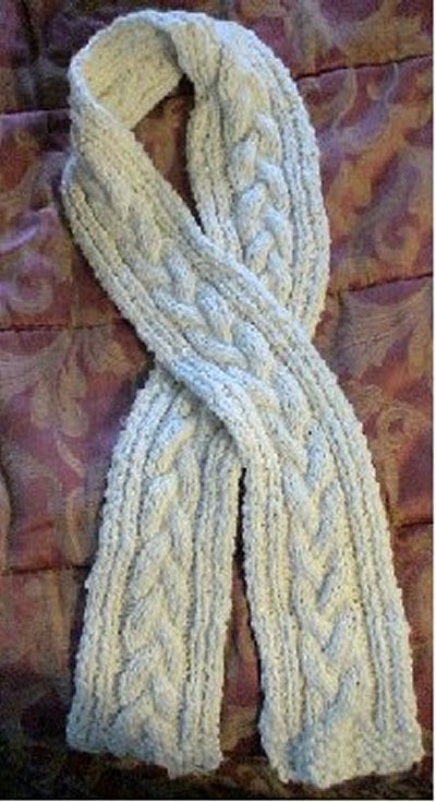 simple cable knit scarf pattern