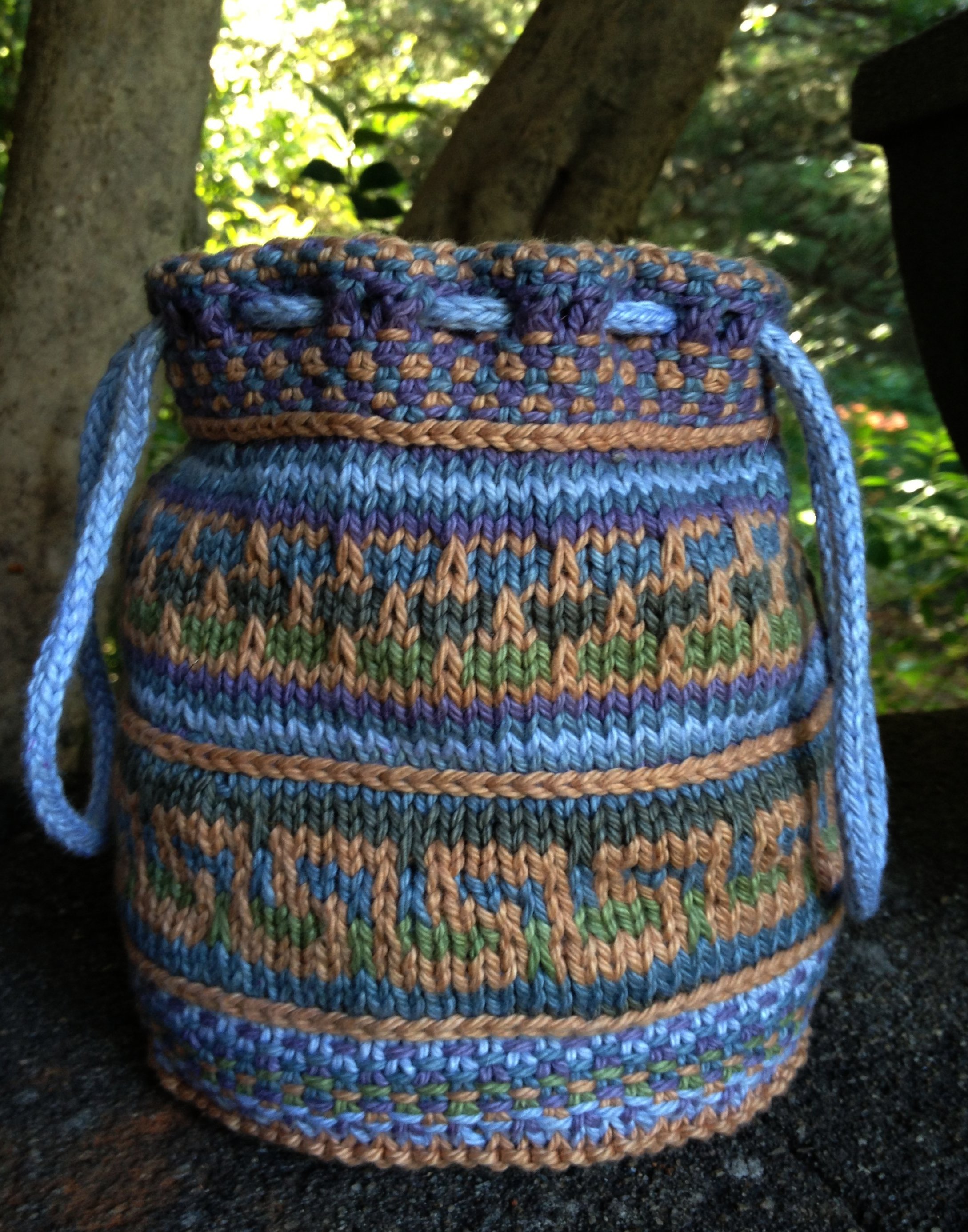Knitted Slip Stitch Mosaic Bag