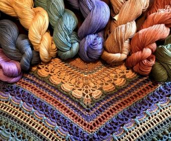 Lost in Time shawl Yarns