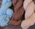 Blue, brown, beige yarn